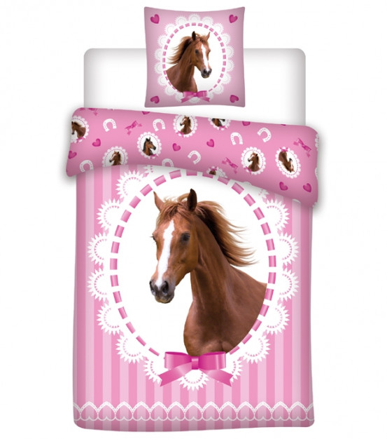 Dekbedhoes Paard Roze