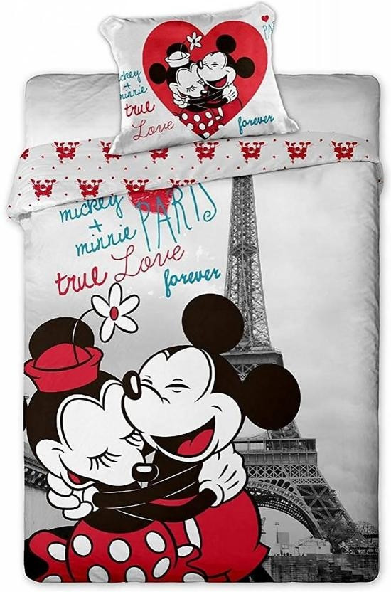 Dekbedovertrek Minnie & Mickey Mouse Paris 140x200 cm