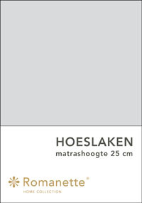 Romanette Hoeslaken Katoen Lichtgrijs-90 x 200 cm