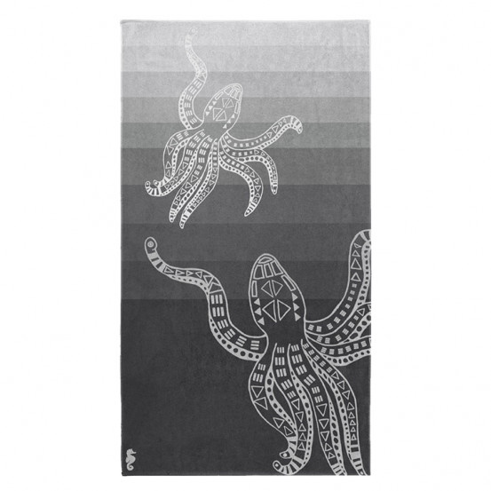 Seahorse Strandlaken Octopus Grey