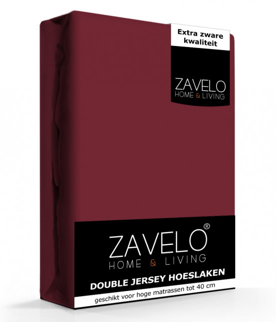 Zavelo Double Jersey Hoeslaken Bordeaux