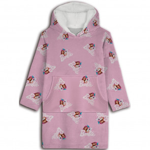 Hoodie Fleece deken, Pink - Kind - One Size 