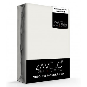 Zavelo Hoeslaken Velours Ivoor - Fluweel Zacht - 30 cm Hoekhoogte - Rondom Elastiek - Velvet 