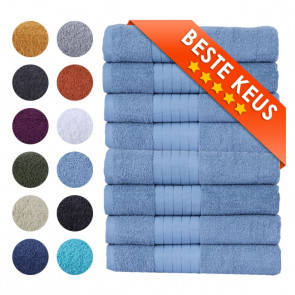 zavelo-luxe-handdoeken-hotelkwaliteit-badhanddoeken-50x100-cm-8-stuks-ijsblauwuks - Blauw 