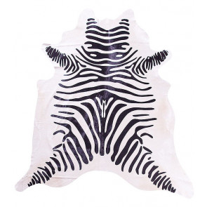 Karpet Zebra Print Zwart/Wit ca. 3,0 m² (koeienhuid)