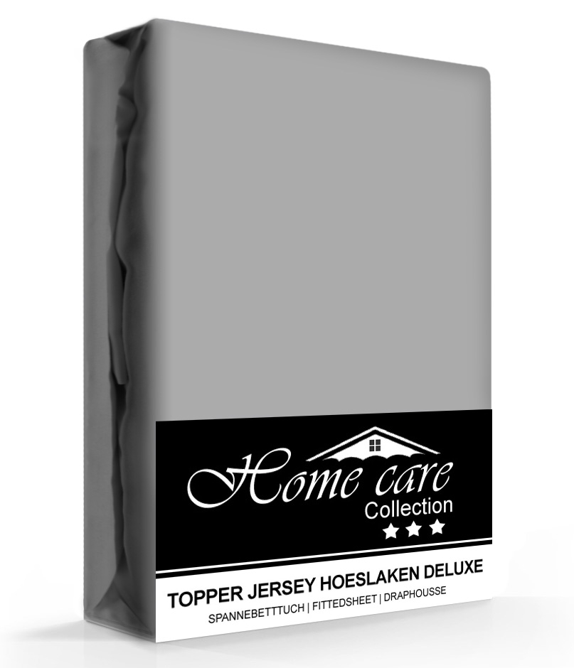 Homecare Jersey Topper Hoeslaken Grijs-70/80/90 x 200/220 cm