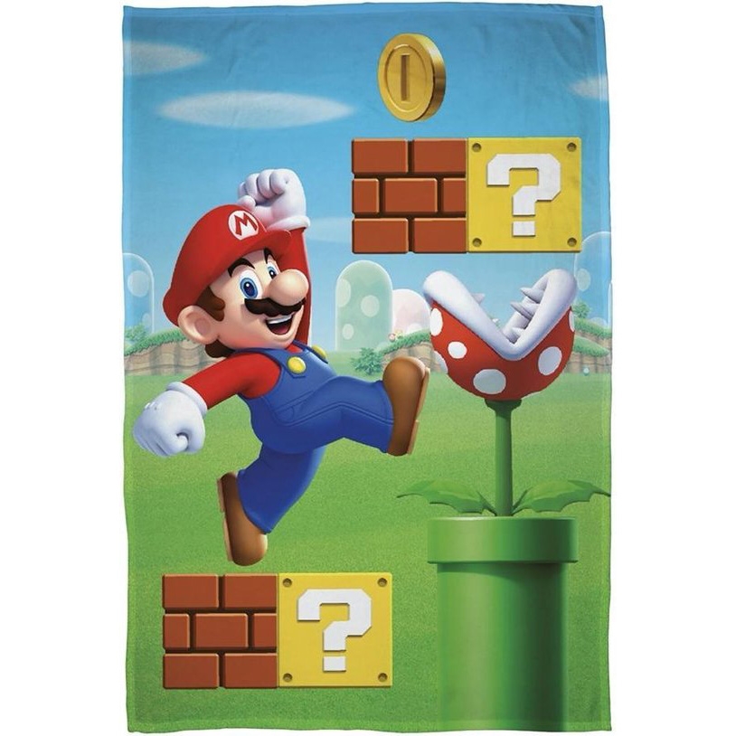 Mario Bros Super  Fleece Deken